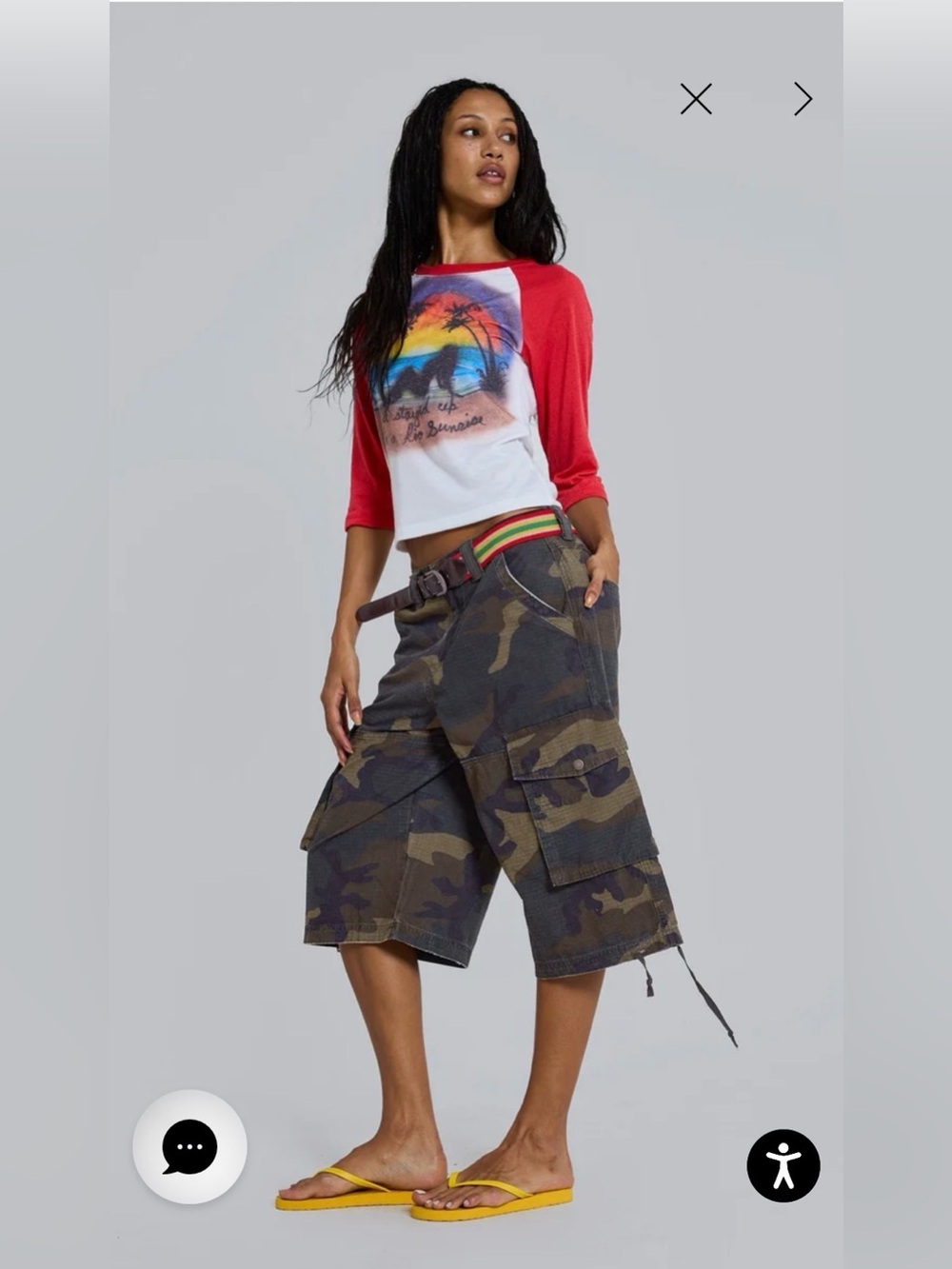 NWT Jaded London Olive Green Camo Cargo Bermuda Shorts- $135 retail